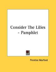 Cover of: Consider The Lilies - Pamphlet