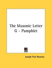 Cover of: The Masonic Letter G - Pamphlet