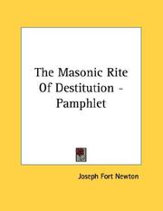 Cover of: The Masonic Rite Of Destitution - Pamphlet
