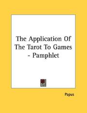 Cover of: The Application Of The Tarot To Games - Pamphlet