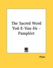 Cover of: The Sacred Word Yod-E-Vau-He - Pamphlet