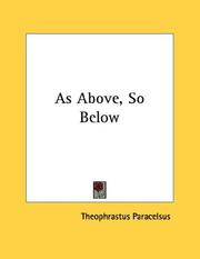 Cover of: As Above, So Below
