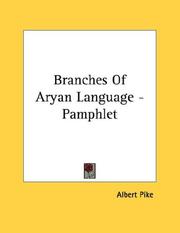 Cover of: Branches Of Aryan Language - Pamphlet