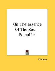 Cover of: On The Essence Of The Soul - Pamphlet