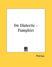Cover of: On Dialectic - Pamphlet