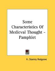 Cover of: Some Characteristics Of Medieval Thought - Pamphlet