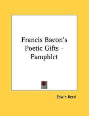 Cover of: Francis Bacon's Poetic Gifts - Pamphlet
