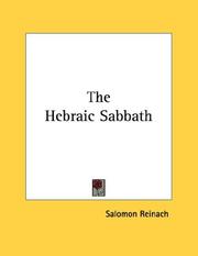 Cover of: The Hebraic Sabbath