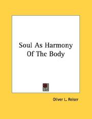 Cover of: Soul As Harmony Of The Body