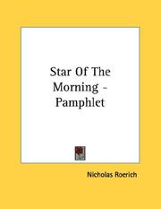 Cover of: Star Of The Morning - Pamphlet by Nikolaĭ Konstantinovich Rerikh