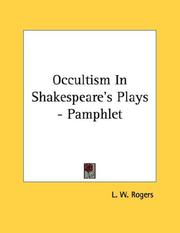 Cover of: Occultism In Shakespeare's Plays - Pamphlet