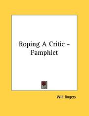Cover of: Roping A Critic - Pamphlet
