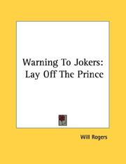 Cover of: Warning To Jokers by Will Rogers