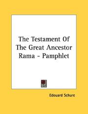 Cover of: The Testament Of The Great Ancestor Rama - Pamphlet