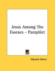 Cover of: Jesus Among The Essenes - Pamphlet by Edouard Schure