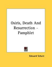 Cover of: Osiris, Death And Resurrection - Pamphlet