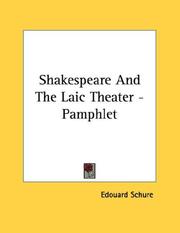 Cover of: Shakespeare And The Laic Theater - Pamphlet