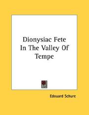 Cover of: Dionysiac Fete In The Valley Of Tempe by Edouard Schure