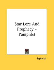 Cover of: Star Lore And Prophecy - Pamphlet