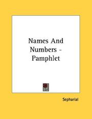 Cover of: Names And Numbers - Pamphlet