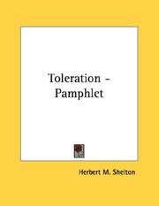 Cover of: Toleration - Pamphlet by Herbert M. Shelton