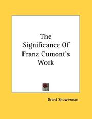 Cover of: The Significance Of Franz Cumont's Work