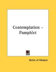 Cover of: Contemplation - Pamphlet