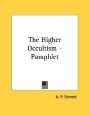 Cover of: The Higher Occultism - Pamphlet by Alfred Percy Sinnett