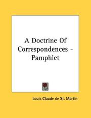 Cover of: A Doctrine Of Correspondences - Pamphlet