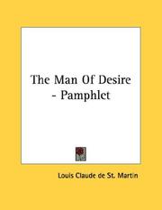 Cover of: The Man Of Desire - Pamphlet