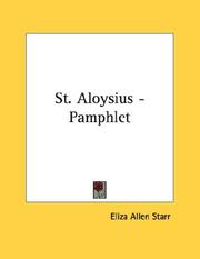 Cover of: St. Aloysius - Pamphlet by Eliza Allen Starr