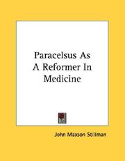 Cover of: Paracelsus As A Reformer In Medicine