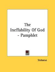 Cover of: The Ineffability Of God - Pamphlet
