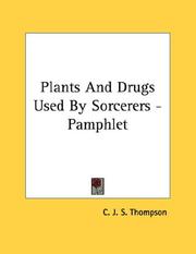 Cover of: Plants And Drugs Used By Sorcerers - Pamphlet