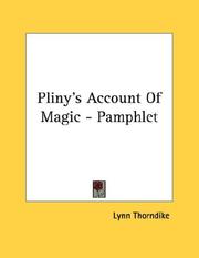 Cover of: Pliny's Account Of Magic - Pamphlet