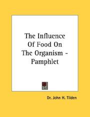 Cover of: The Influence Of Food On The Organism - Pamphlet