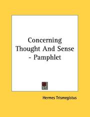 Cover of: Concerning Thought And Sense - Pamphlet