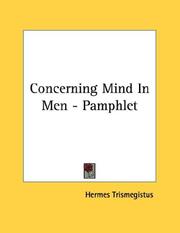 Cover of: Concerning Mind In Men - Pamphlet by Hermes Trismegistus.