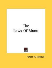 Cover of: The Laws Of Manu by Grace H. Turnbull