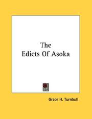 Cover of: The Edicts Of Asoka by Grace H. Turnbull