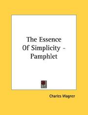 Cover of: The Essence Of Simplicity - Pamphlet