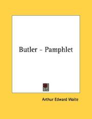Cover of: Butler - Pamphlet