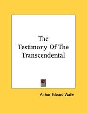 Cover of: The Testimony Of The Transcendental