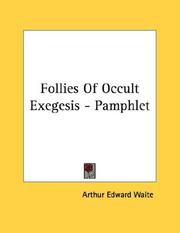 Cover of: Follies Of Occult Exegesis - Pamphlet
