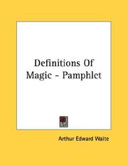 Cover of: Definitions Of Magic - Pamphlet