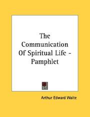Cover of: The Communication Of Spiritual Life - Pamphlet