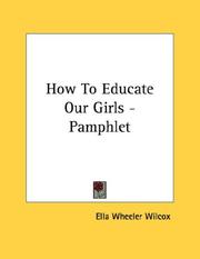 Cover of: How To Educate Our Girls - Pamphlet