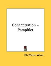 Cover of: Concentration - Pamphlet by Ella Wheeler Wilcox