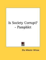 Cover of: Is Society Corrupt? - Pamphlet