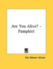 Cover of: Are You Alive? - Pamphlet